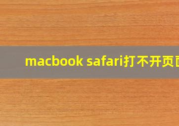 macbook safari打不开页面